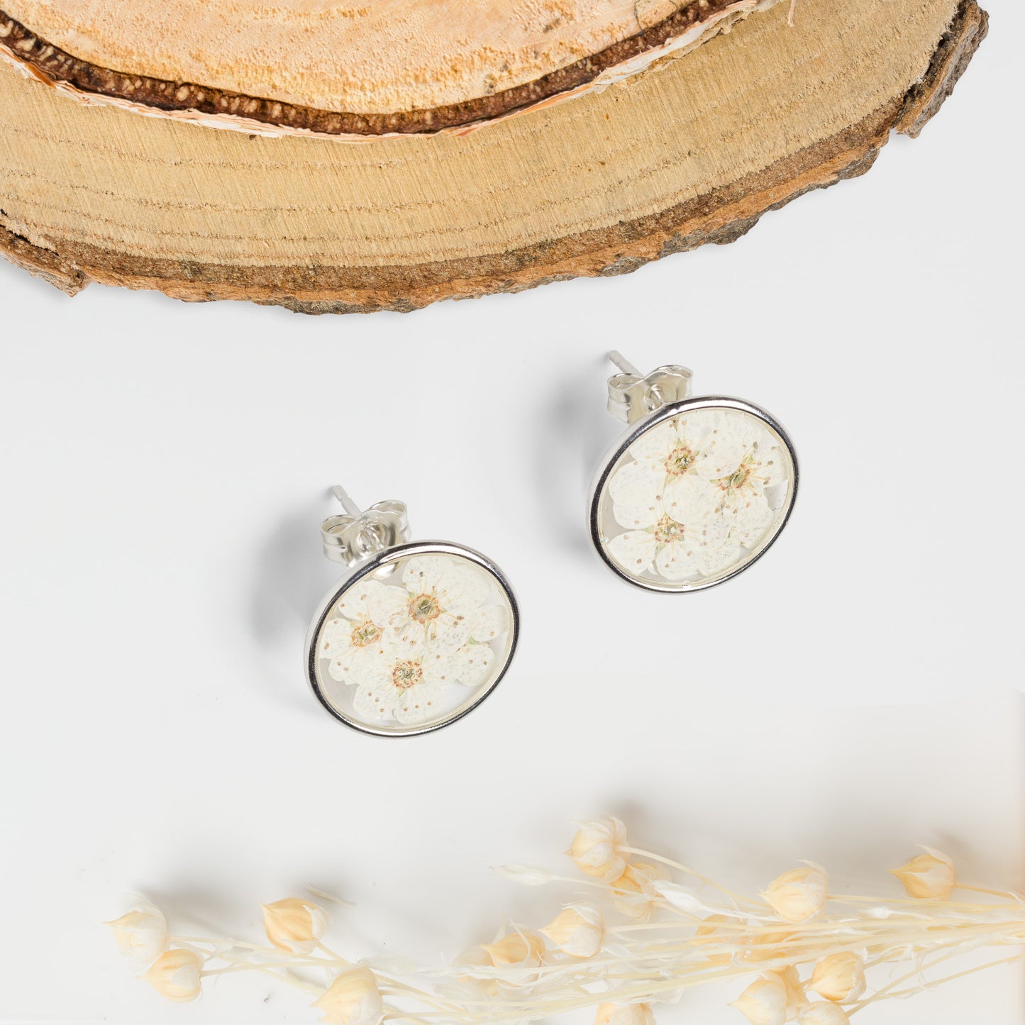 White Cherry Blossom Studs